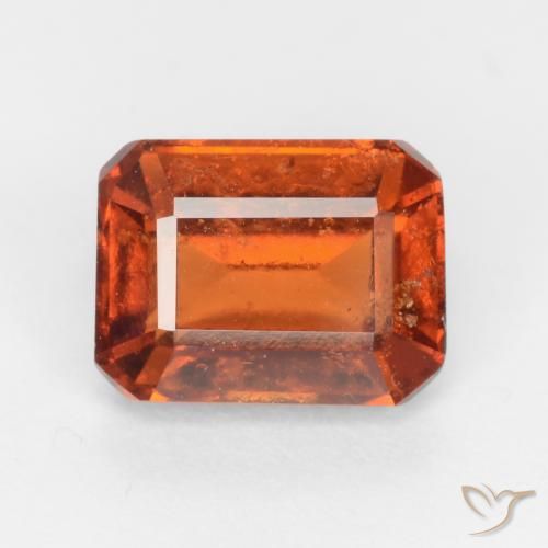 2.25ct Натуральный Янтарный Апельсин Гранат Гессонит, Изумрудная огранка, VS-SI