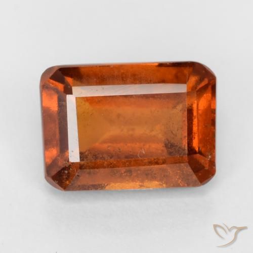 1.96ct Натуральный Красновато-оранжевый Гранат Гессонит, Изумрудная огранка, VS-SI