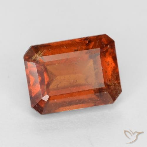 2.22ct Натуральный Огонь Оранжевый Гранат Гессонит, Изумрудная огранка, VS-SI