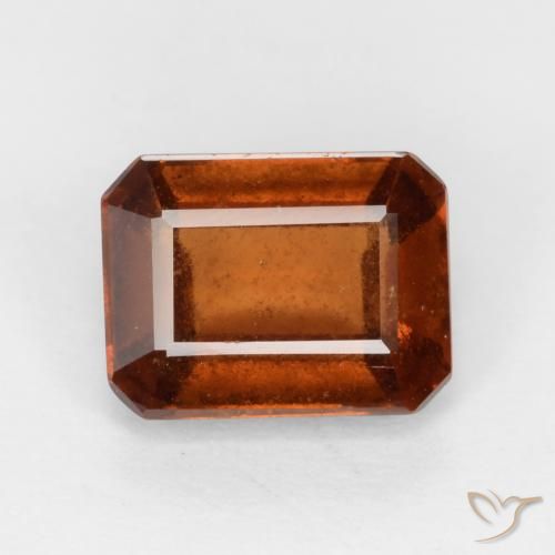 2.06ct Натуральный Темно-оранжевый Гранат Гессонит, Изумрудная огранка, VS-SI