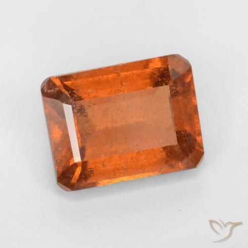 1.97ct Натуральный Янтарный Апельсин Гранат Гессонит, Изумрудная огранка, VS-SI