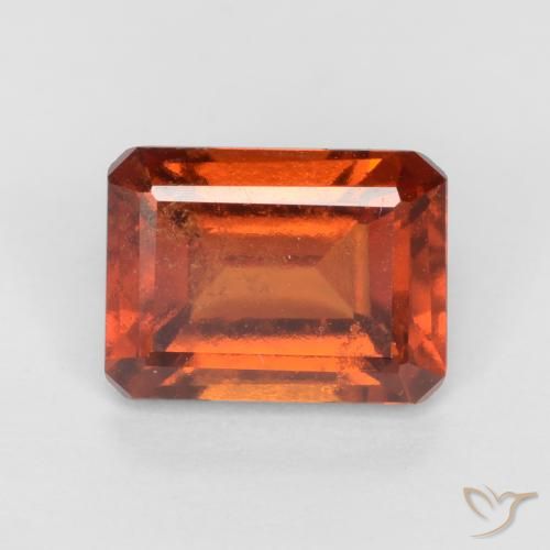 2.00ct Натуральный Янтарный Апельсин Гранат Гессонит, Изумрудная огранка, VS-SI