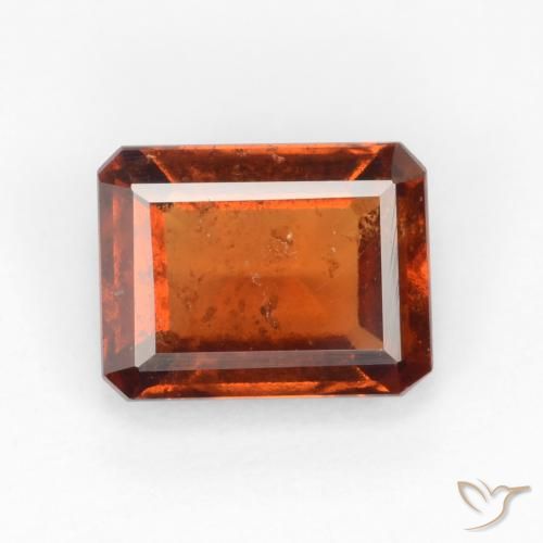 1.72ct Натуральный Янтарный Апельсин Гранат Гессонит, Изумрудная огранка, VS-SI