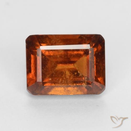 2.11ct Натуральный Темно-оранжевый Гранат Гессонит, Изумрудная огранка, VS-SI