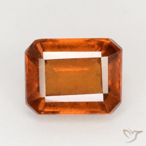 2.32ct Натуральный Красновато-оранжевый Гранат Гессонит, Изумрудная огранка, VS-SI