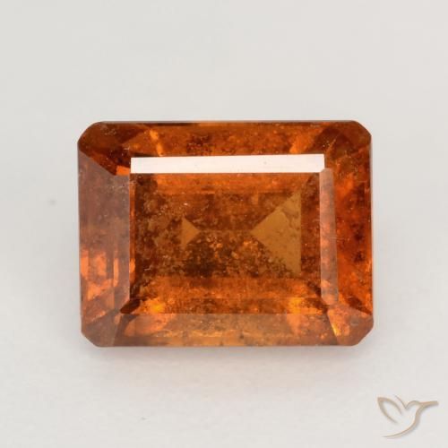 2.12ct Натуральный Огонь Оранжевый Гранат Гессонит, Изумрудная огранка, SI