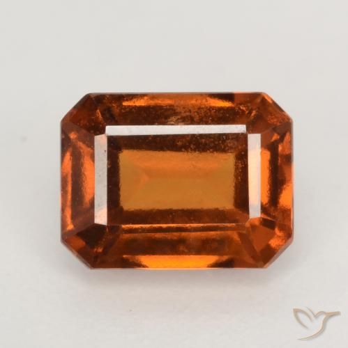 2.05ct Натуральный Темно-оранжевый Гранат Гессонит, Изумрудная огранка, Чистота VS
