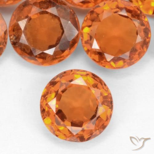 1.11ct Натуральный Средне-темно-оранжевый Гранат Гессонит, Круглый, SI-I1