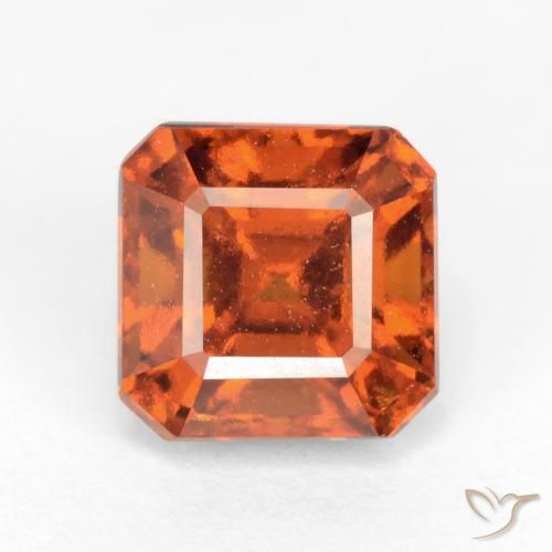 2.06ct Натуральный Средне-темно-оранжевый Гранат Гессонит, Изумрудная огранка, Чистота VS