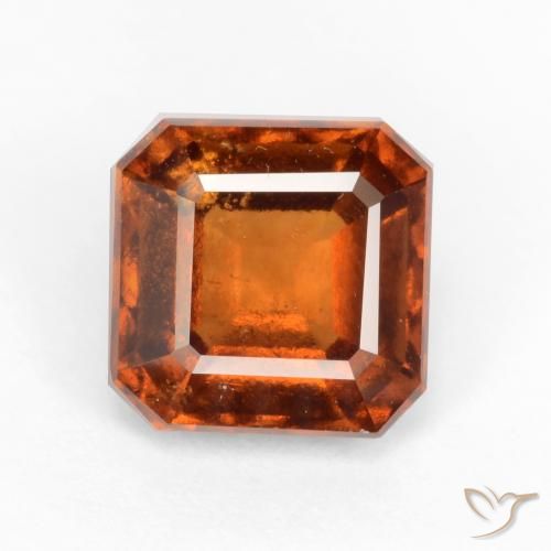 2.06ct Натуральный Темно-оранжевый Гранат Гессонит, Изумрудная огранка, VS-SI