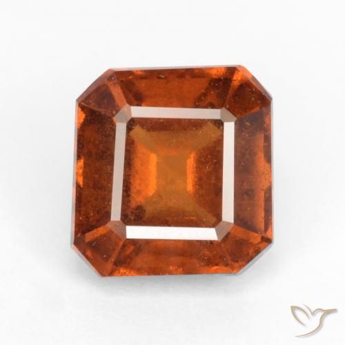 2.18ct Натуральный Средне-темно-оранжевый Гранат Гессонит, Изумрудная огранка, VS-SI