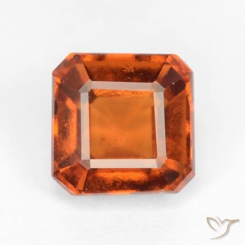 2.51ct Натуральный Темно-оранжевый Гранат Гессонит, Изумрудная огранка, Чистота VS