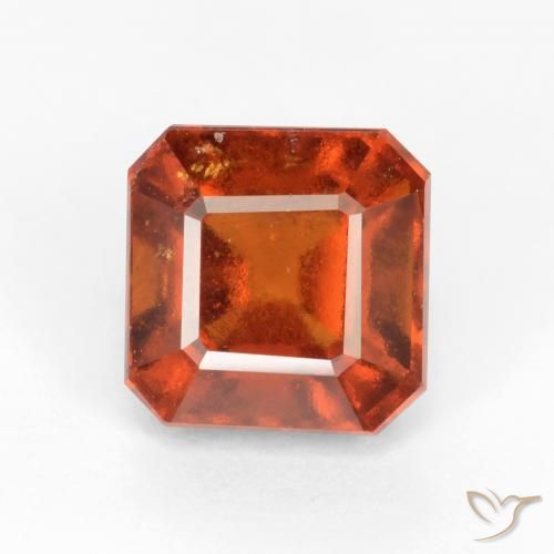 2.47ct Натуральный Янтарный Апельсин Гранат Гессонит, Изумрудная огранка, VS-SI