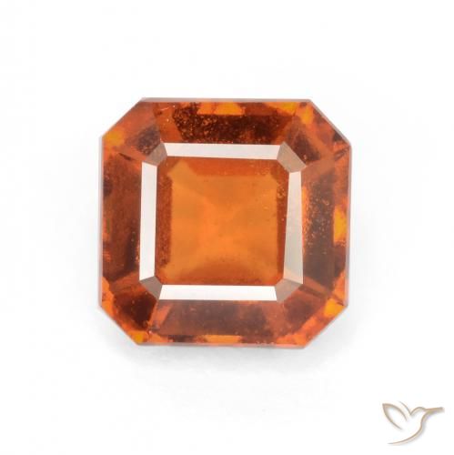 2.30ct Натуральный Темно-оранжевый Гранат Гессонит, Изумрудная огранка, Чистота VS