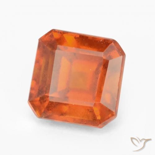 2.17ct Натуральный Огонь Оранжевый Гранат Гессонит, Изумрудная огранка, VS-SI