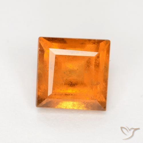 1.42ct Натуральный Средний апельсин Гранат Гессонит, Квадрат, SI