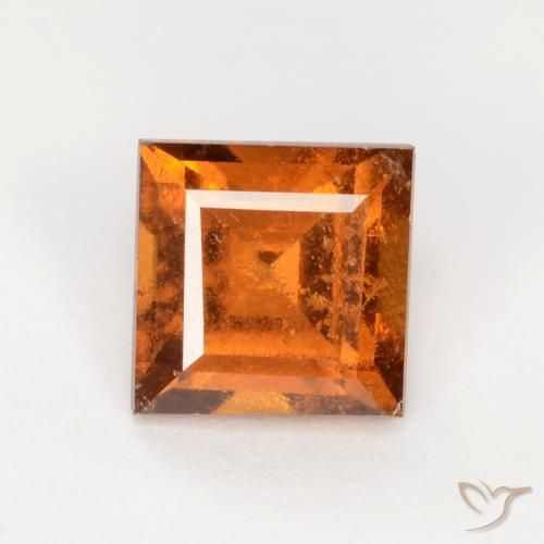 1.32ct Натуральный Средне-темно-оранжевый Гранат Гессонит, Квадрат, SI