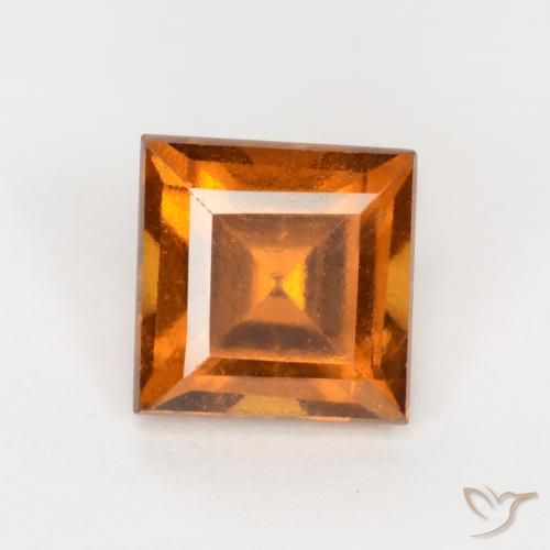 1.41ct Натуральный Темно-оранжевый Гранат Гессонит, Квадрат, VS-SI