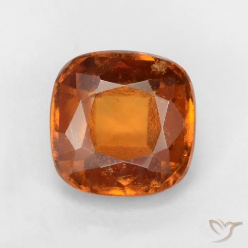 1.93ct Натуральный Темно-оранжевый Гранат Гессонит, Подушка, VS-SI