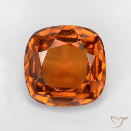 1.85ct Натуральный Темно-оранжевый Гранат Гессонит, Подушка, Чистота VS
