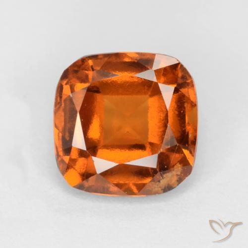 1.71ct Натуральный Средне-темно-оранжевый Гранат Гессонит, Подушка, VS-SI
