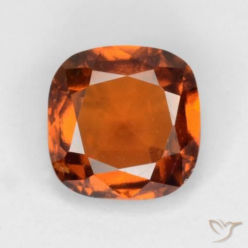 1.62ct Натуральный Темно-оранжевый Гранат Гессонит, Подушка, Чистота VS