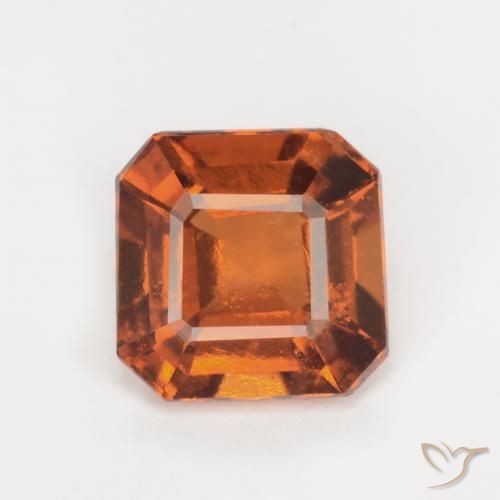 1.69ct Натуральный Средне-темно-оранжевый Гранат Гессонит, Изумрудная огранка, SI
