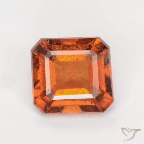 1.86ct Натуральный Средне-темно-оранжевый Гранат Гессонит, Изумрудная огранка, SI