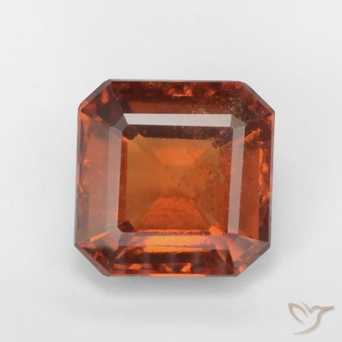 2.21ct Натуральный Темно-оранжевый Гранат Гессонит, Изумрудная огранка, SI