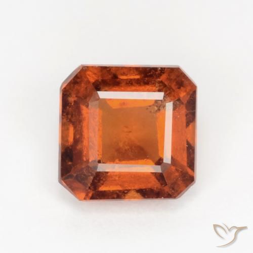 1.80ct Натуральный Янтарный Апельсин Гранат Гессонит, Изумрудная огранка, SI