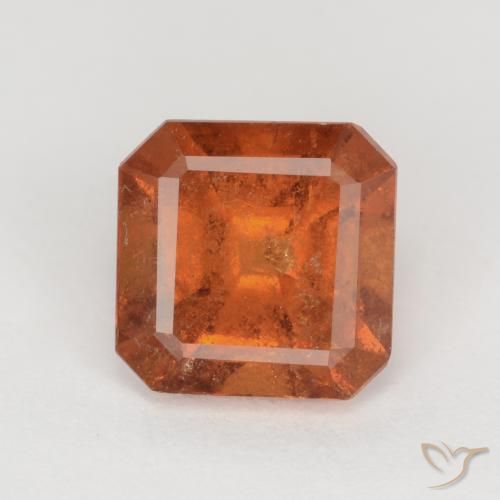 1.77ct Натуральный Темно-оранжевый Гранат Гессонит, Изумрудная огранка, SI