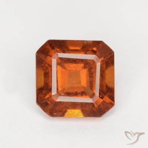 1.62ct Натуральный Темно-оранжевый Гранат Гессонит, Изумрудная огранка, VS-SI