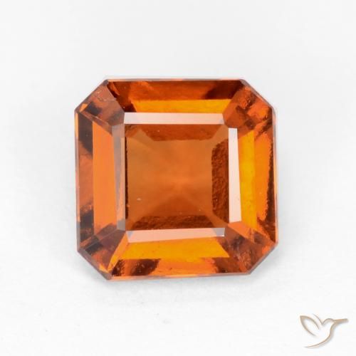 1.72ct Натуральный Темно-оранжевый Гранат Гессонит, Изумрудная огранка, Чистота VS