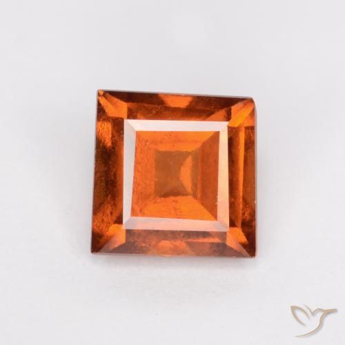 1.34ct Натуральный Средний апельсин Гранат Гессонит, Квадрат, VS-SI