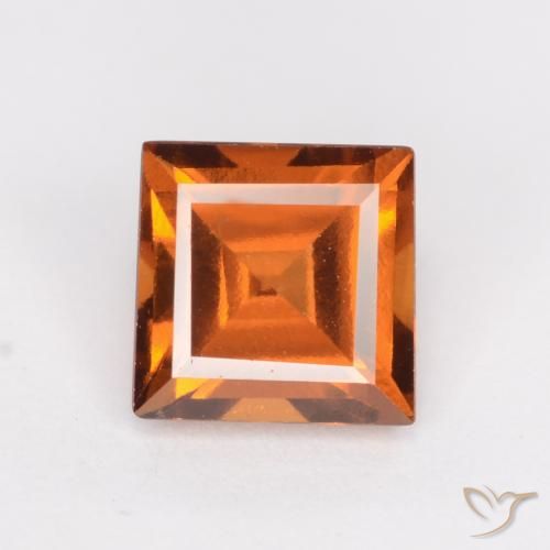 1.40ct Натуральный Средний апельсин Гранат Гессонит, Квадрат, Чистота VS