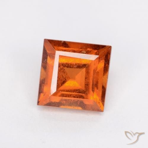 1.43ct Натуральный Темно-оранжевый Гранат Гессонит, Квадрат, SI