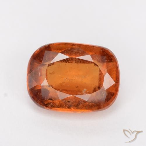 2.02ct Натуральный Янтарный Апельсин Гранат Гессонит, Подушка, SI