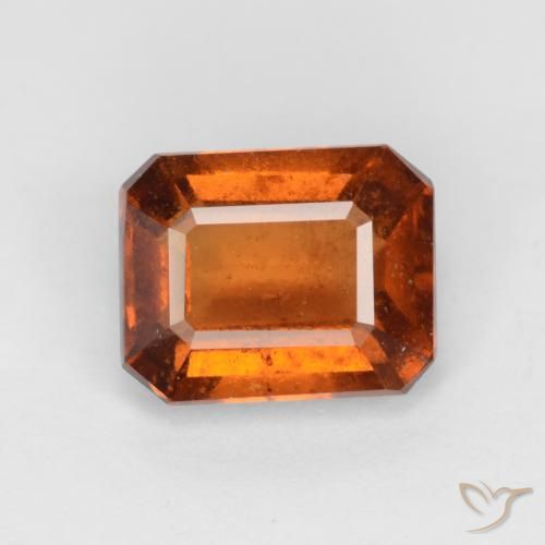 1.61ct Натуральный Средний апельсин Гранат Гессонит, Изумрудная огранка, VS-SI