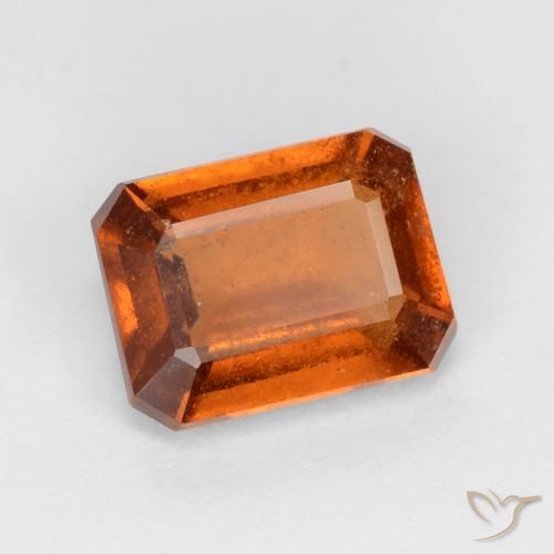 1.70ct Натуральный Средне-темно-оранжевый Гранат Гессонит, Изумрудная огранка, SI
