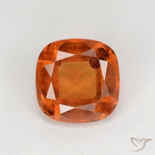 1.72ct Натуральный Янтарный Апельсин Гранат Гессонит, Подушка, VS-SI