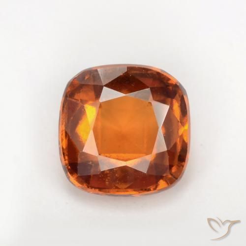 1.82ct Натуральный Средне-темно-оранжевый Гранат Гессонит, Подушка, Чистота VS