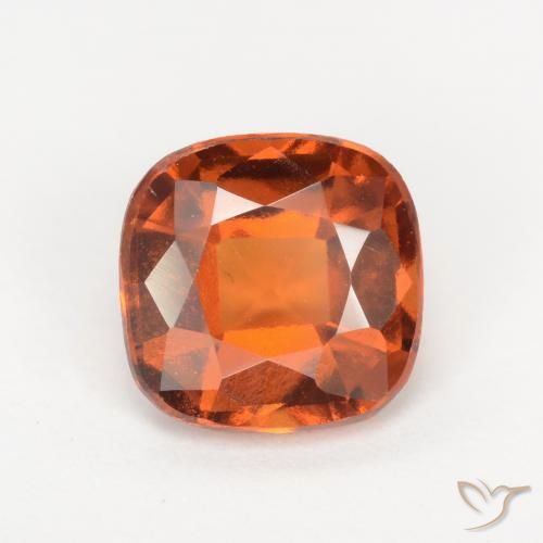 1.75ct Натуральный Темно-оранжевый Гранат Гессонит, Подушка, Чистота VS