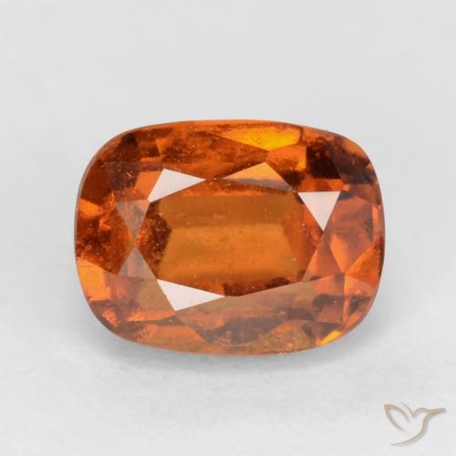 2.46ct Натуральный Темно-оранжевый Гранат Гессонит, Подушка, VS-SI
