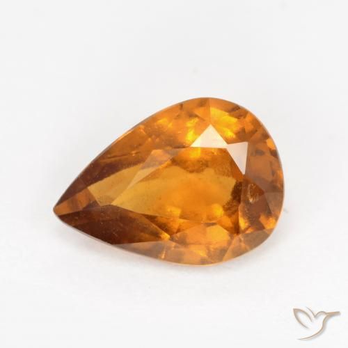 1.20ct Натуральный Средний апельсин Гранат Гессонит, Форма груши, VS-SI