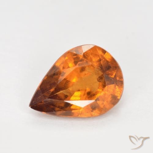 1.17ct Натуральный Темно-оранжевый Гранат Гессонит, Форма груши, VS-SI