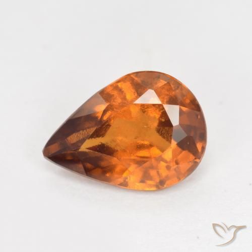1.14ct Натуральный Средне-темно-оранжевый Гранат Гессонит, Форма груши, VS-SI