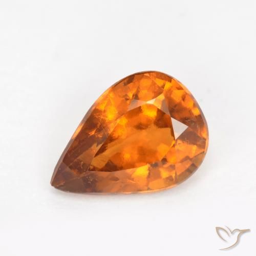 1.21ct Натуральный Землистый апельсин Гранат Гессонит, Форма груши, VS-SI