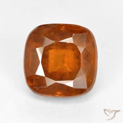 2.29ct Натуральный Средне-темно-оранжевый Гранат Гессонит, Подушка, VS-SI