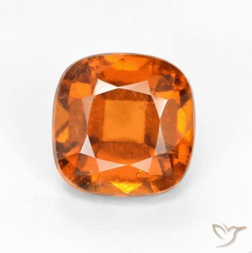 2.10ct Натуральный Средний апельсин Гранат Гессонит, Подушка, Чистота VS