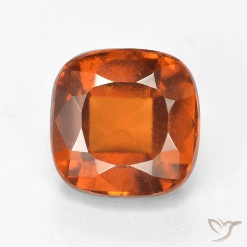 2.50ct Натуральный Темно-оранжевый Гранат Гессонит, Подушка, Чистота VS